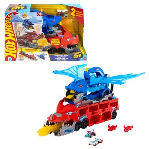 Hot Wheels City Hot Wheels Ultimate Dual Dragon Transporter & 2 1:64 Scale Toy Cars