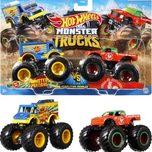 Hot Wheels Monster Trucks Vehículo de Juguete Paquete Sorpresa de 2 Autos Escala 1:64